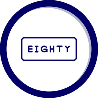 87 simgesi. Vektör. mavi düğme