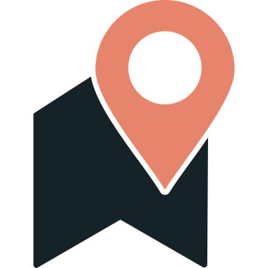 konum haritası konumu simgesi düz biçimli