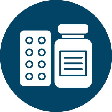 İlaç hapları. Web simgesi vektör illüstrasyonu