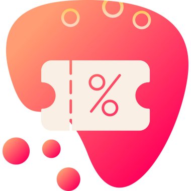 Düz biçimli indirimli etiket etiketi simgesi