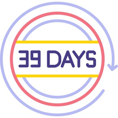 35 gün kalan simge, 36 gün simge, vektör illüstrasyonu