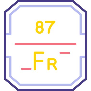 Kimyasal element. Web simgesi basit illüstrasyon