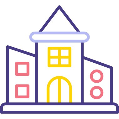 mimari ev inşa simgesi ana hatları biçiminde