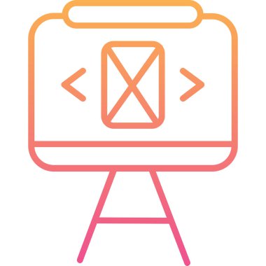 Simge vektör illüstrasyonu kodlanıyor