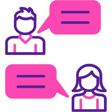 Konuşma yap. Web simgesi basit illüstrasyon