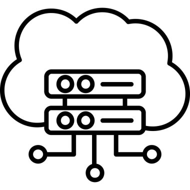 Bulut Hesaplama. Web simgesi basit illüstrasyon