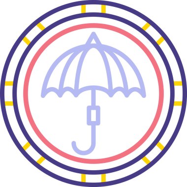 şemsiye simgesi, vektör illüstrasyonu