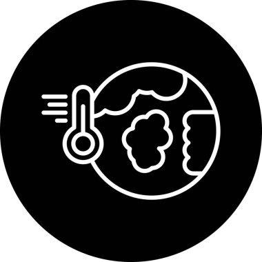İklim Değişikliği web simgesi, vektör illüstrasyonu