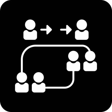 ağ vektör simgesi. biçim düz kare düğmedir, siyah ve beyaz renkler, siyah arkaplan.