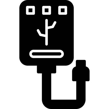 Siyah tıbbi serum torbası simgesi