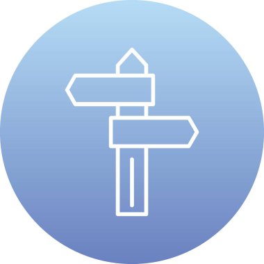 Yön okları olan basit bir işaret levhası