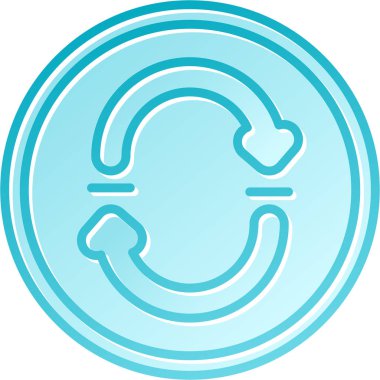 Geri dönüşüm web simgesi, basit vektör illüstrasyonu