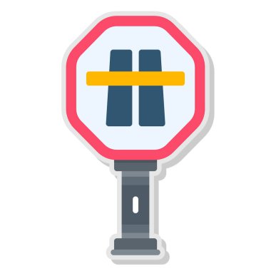 Trafik işareti web simgesi, basit vektör illüstrasyonu