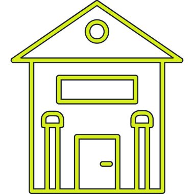 Okul binası ikonu. Okul ve eğitim sembolü. izole vektör illüstrasyonu