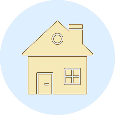 Ev. Web simgesi basit illüstrasyon