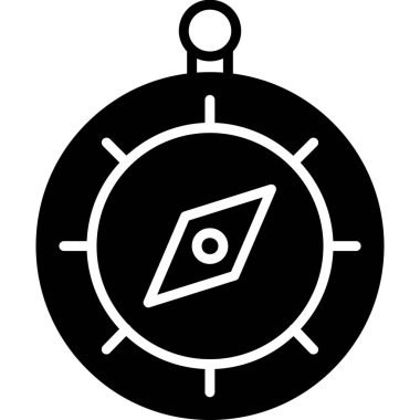 Pusula simgesi, vektör illüstrasyonu beyaz arkaplanda izole edildi