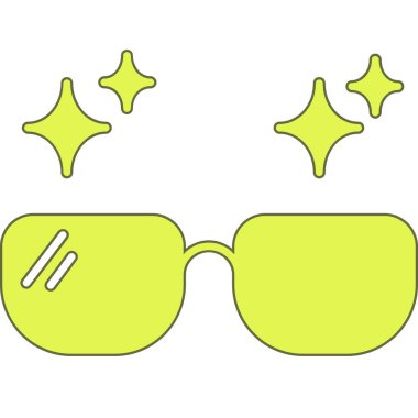 Beyaz arkaplanda izole edilmiş renk çizgisi güneş gözlüğü simgesi. çerçeveli bardaklar. vektör illüstrasyonu