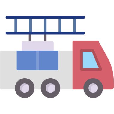 dağıtım kamyonu düz vektör simgesi