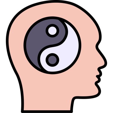 Kafası olan bir yin yang.