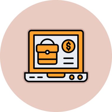 çevrimiçi ödeme simgesi. Web için çevrimiçi ödeme vektör simgelerinin basit illüstrasyonu