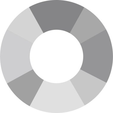 Gri, beyaz, gri ve siyah daire simgesi, stok vektör çizimi, klipsli sanat klipsi - grafikler