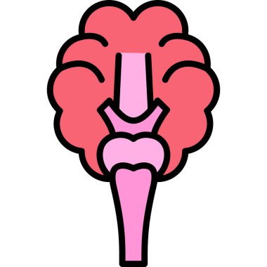 Beyin organı simgesi tasarım ana hatları biçiminde