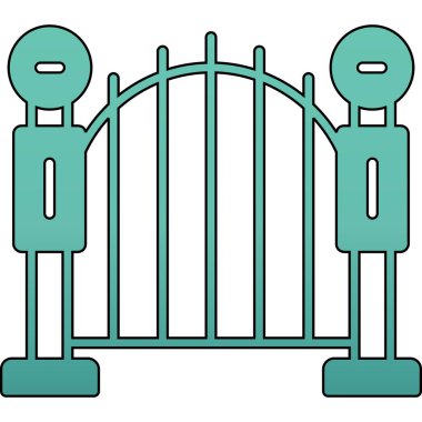 Çit. Web simgesi basit illüstrasyon