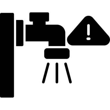 Uyarı işareti ile boru sızdırılıyor