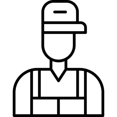 İşçi. Web simgesi basit illüstrasyon