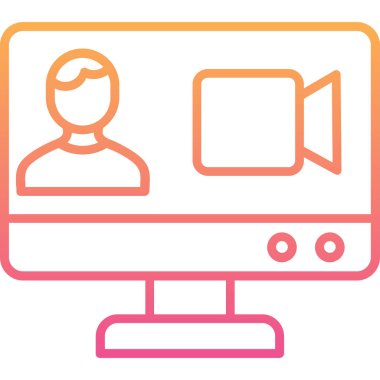 Monitör. Web simgesi basit illüstrasyon