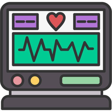 Kardiyogram kalp simgesini ana hatlarıyla izlerName