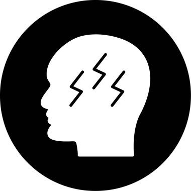 Baş ağrısı. Web simgesi basit illüstrasyon