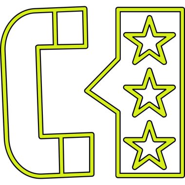 Yıldız yazı tipi. vektör illüstrasyonu.