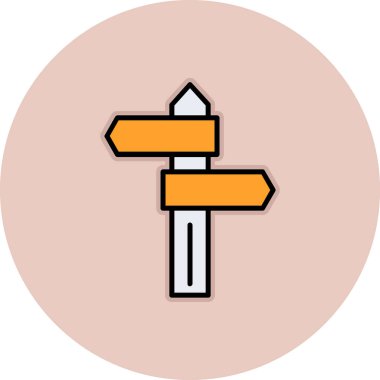 Yol simgesi vektör illüstrasyonu