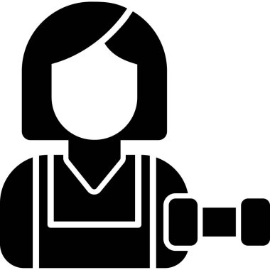 kadın inşaatçı simgesi katı stili