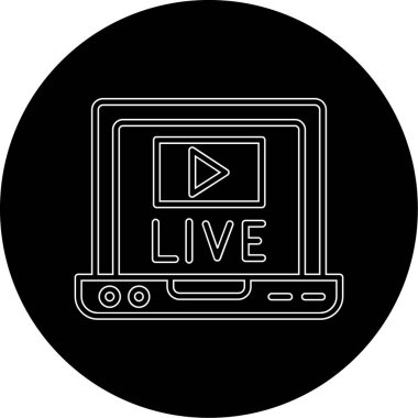 canlı TV düğmesi, vektör illüstrasyonu