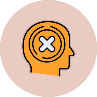 beyin ikonu vektör illüstrasyonu