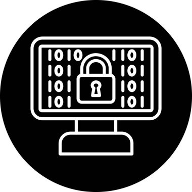 Siber Güvenlik simge vektör çizim.