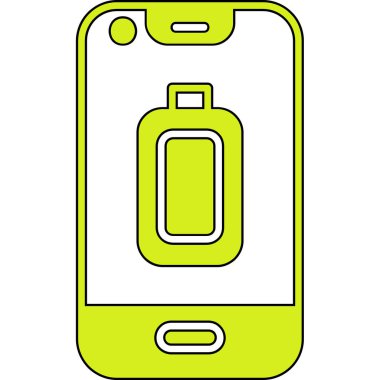 Cep telefonlu akıllı telefon. Beyaz arkaplanda illüstrasyon