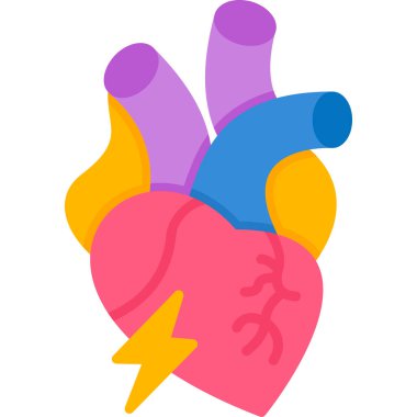 Kırık kalp simgesi düz stilde