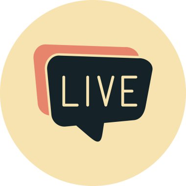 canlı ileti düz vektör simgesi