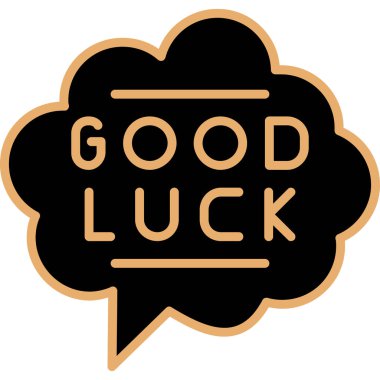 Sarı arka planda iyi şanslar siyah damga