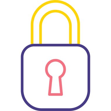 Kilit. Web simgesi basit illüstrasyon