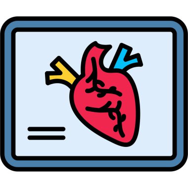 Kalp organ ikonu. Beyaz üzerinde izole edilmiş insan organı ikonu rengi