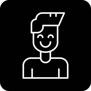 Avatar man simgesi, vektör illüstrasyonu