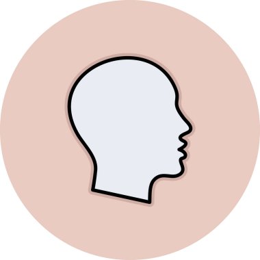 İnsan kafa simgesi vektör illüstrasyonu