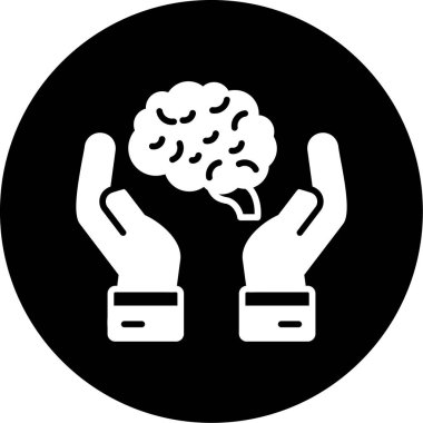 Beyin ve ellerin vektör simgesi