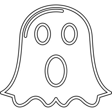 Hayalet ikonu. Web için korkunç vektör simgesinin özet çizimi