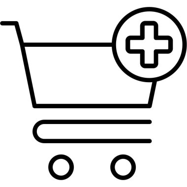 Alışveriş arabası ikon vektör illüstrasyonu