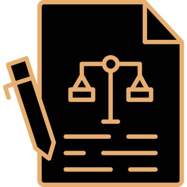 yasal belge simgesi, vektör illüstrasyonu beyaz arkaplanda izole edildi